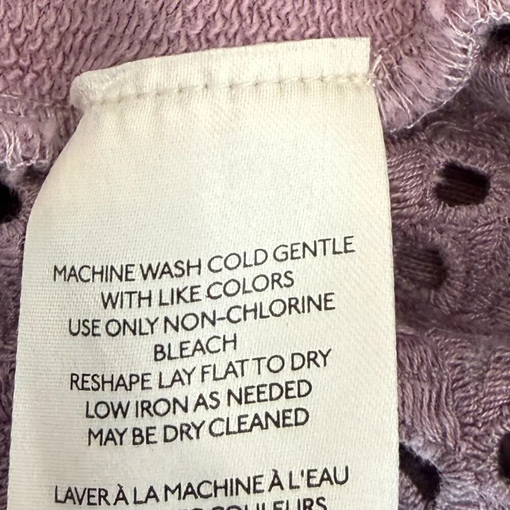 By Anthropologie women's oversized eyelet sweatshirt lavender purple medium